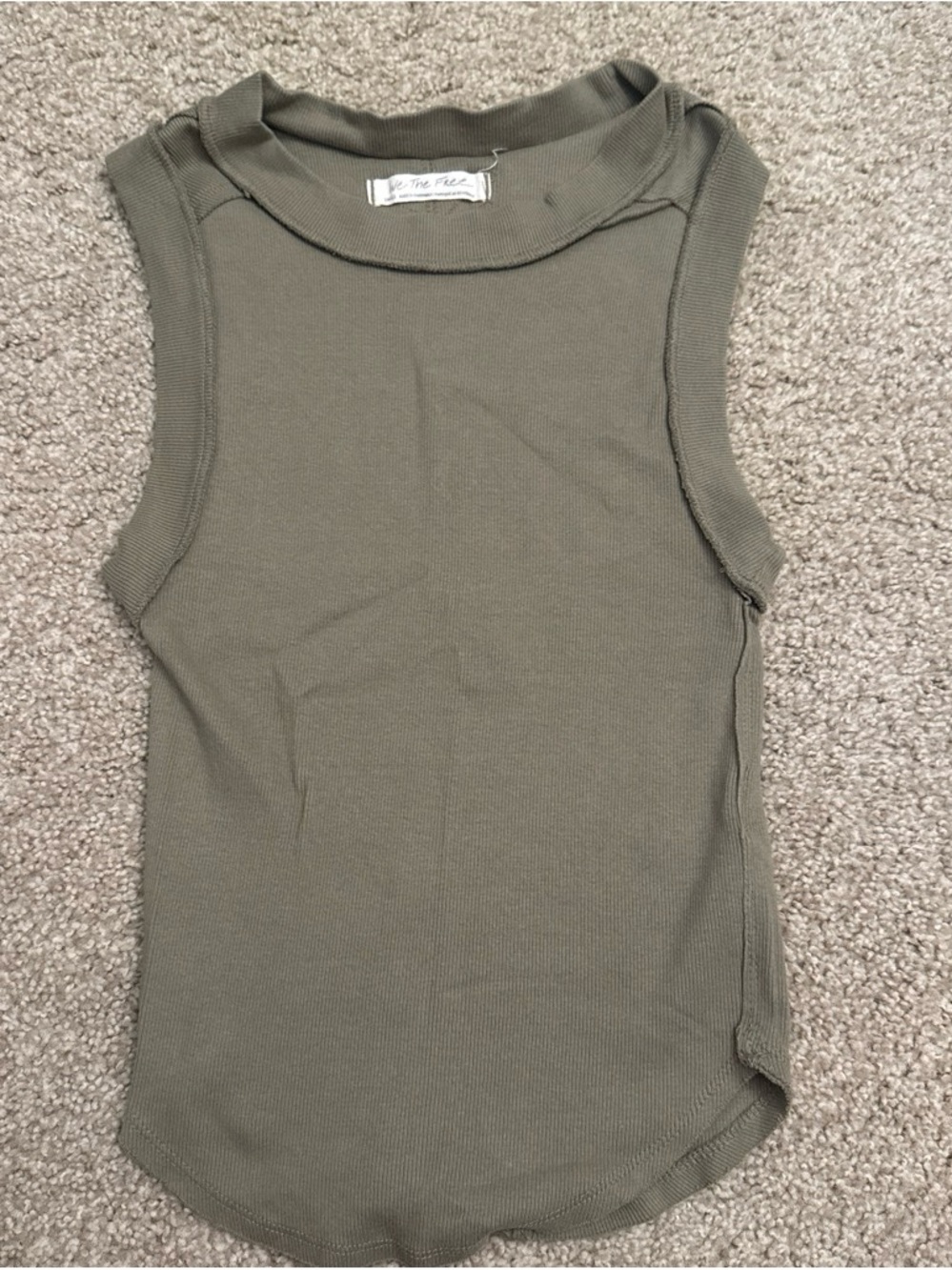 We The Free Olive Ribbed Sleeveless Tank